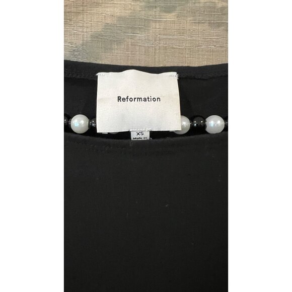 Reformation Wiley BLACK JERSEY Dress Size XS - Picture 4 of 7